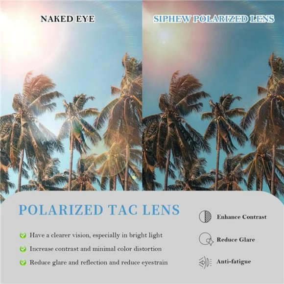 Polarized Sunglasses, Classic Square Sun Glasses with UV Protection  for women
